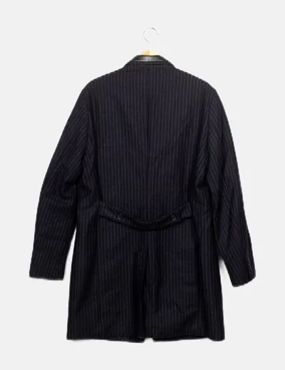 The Kooples Abrigo rayas azul marino