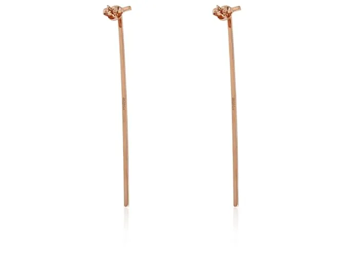 Tiffany & Co TIFFANY Y COMPAÑIA. Pendientes con barra de alambre alargada Tiffany T en 18k oro rosa 0.47 por cierto 