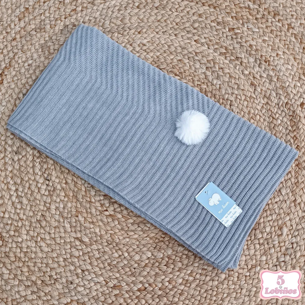 TOQUILLA PUNTO POMPÓN TERNURA GRIS Mac Ilusión