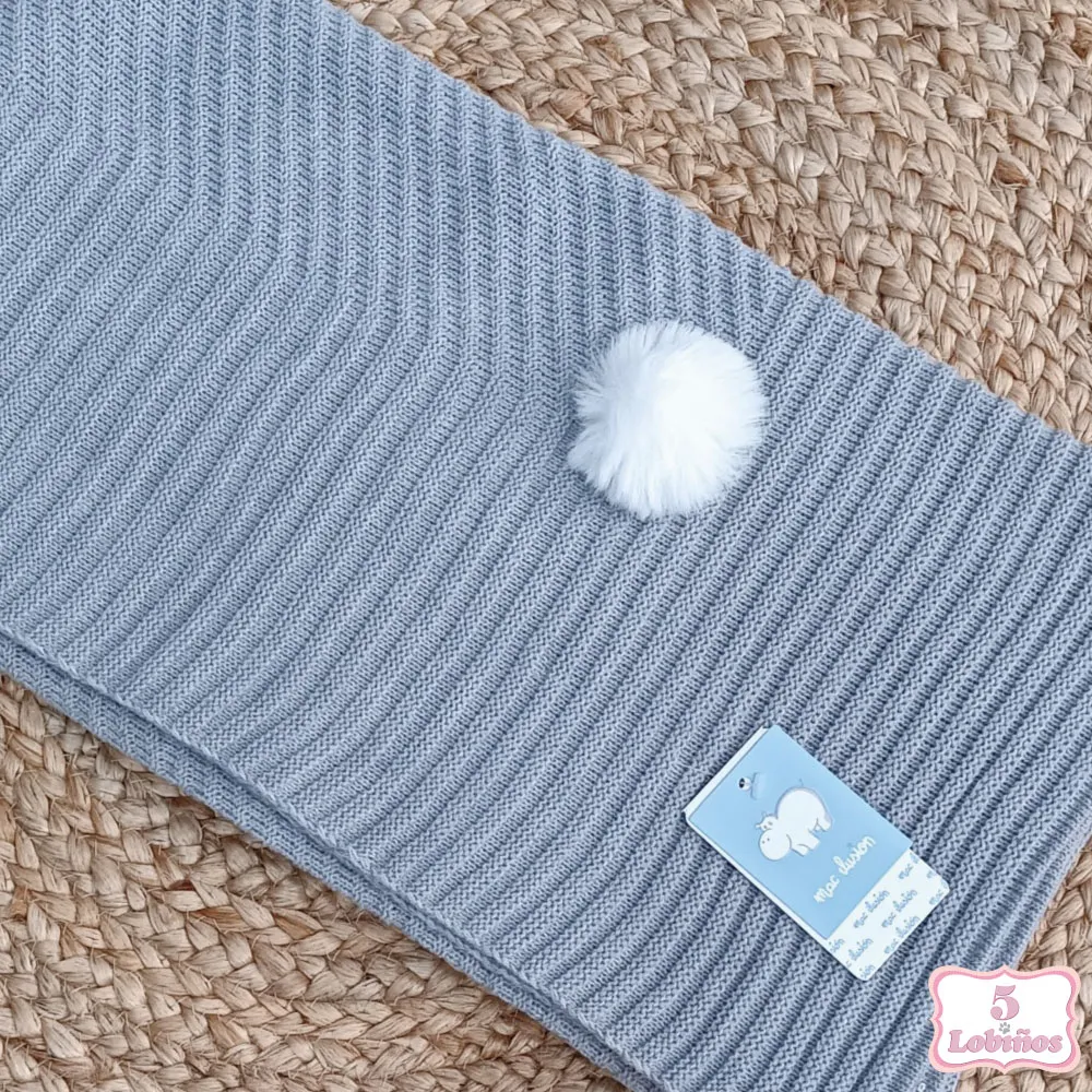 TOQUILLA PUNTO POMPÓN TERNURA GRIS Mac Ilusión