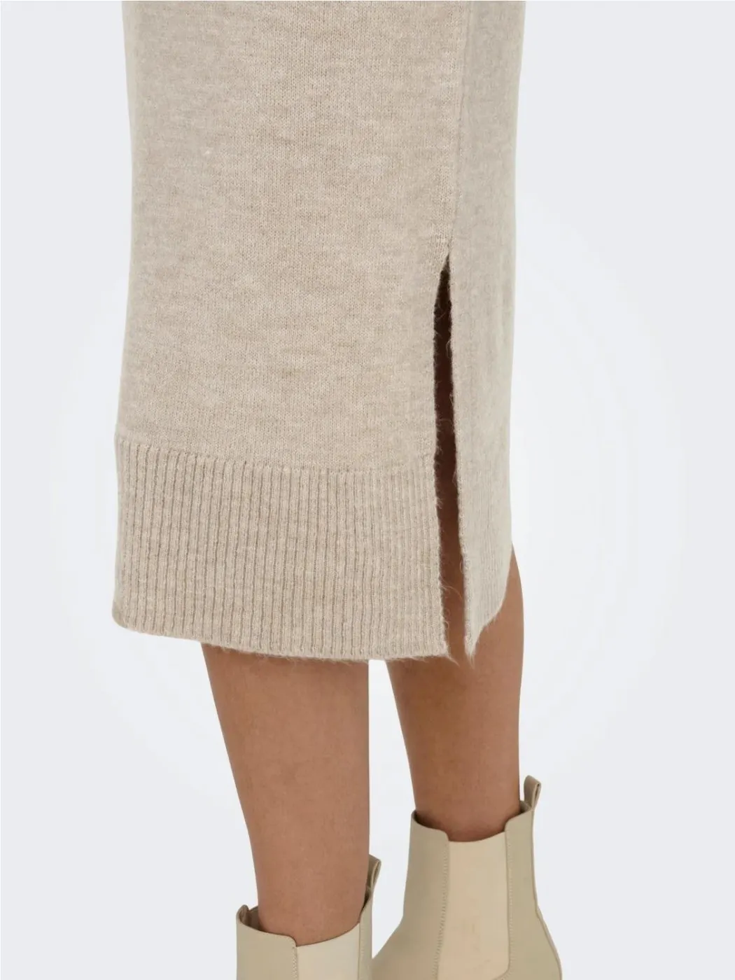 VESTIDO PUNTO ONLY MUJER ONLBRANDIE ROLL NECK DRESS BEIGE
