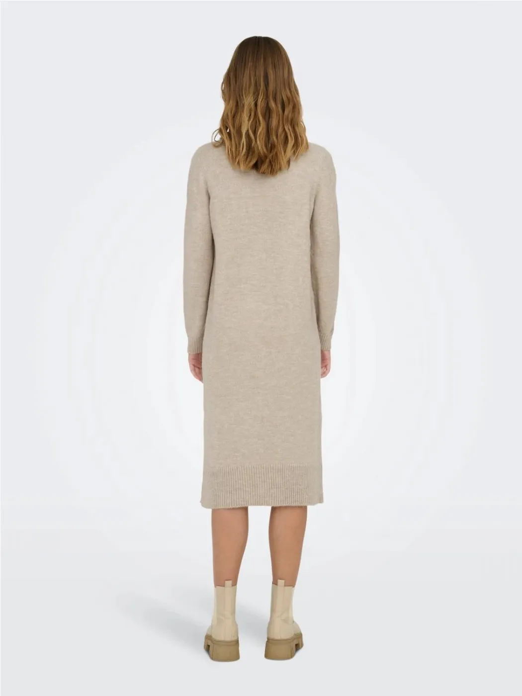 VESTIDO PUNTO ONLY MUJER ONLBRANDIE ROLL NECK DRESS BEIGE