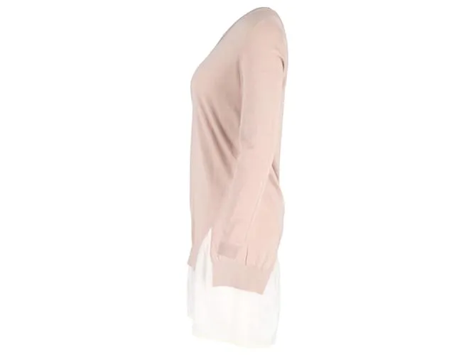 Vestido tipo suéter Miu Miu en algodón rosa pastel 