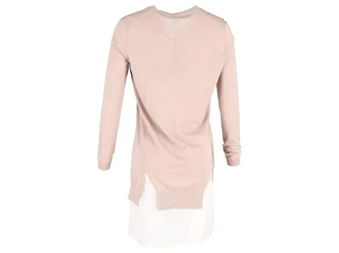 Vestido tipo suéter Miu Miu en algodón rosa pastel 