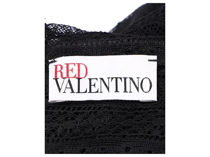 Vestido transparente de manga larga de Red Valentino en poliamida negra Negro 