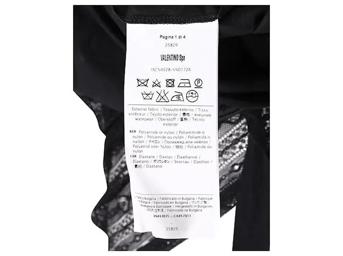 Vestido transparente de manga larga de Red Valentino en poliamida negra Negro 