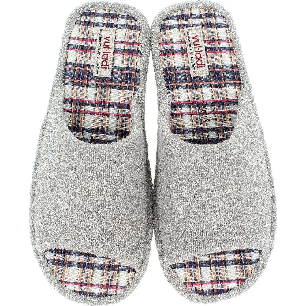 VUL LADI  ZAPATILLAS DE CASA HOMBRE TOALLA GRIS