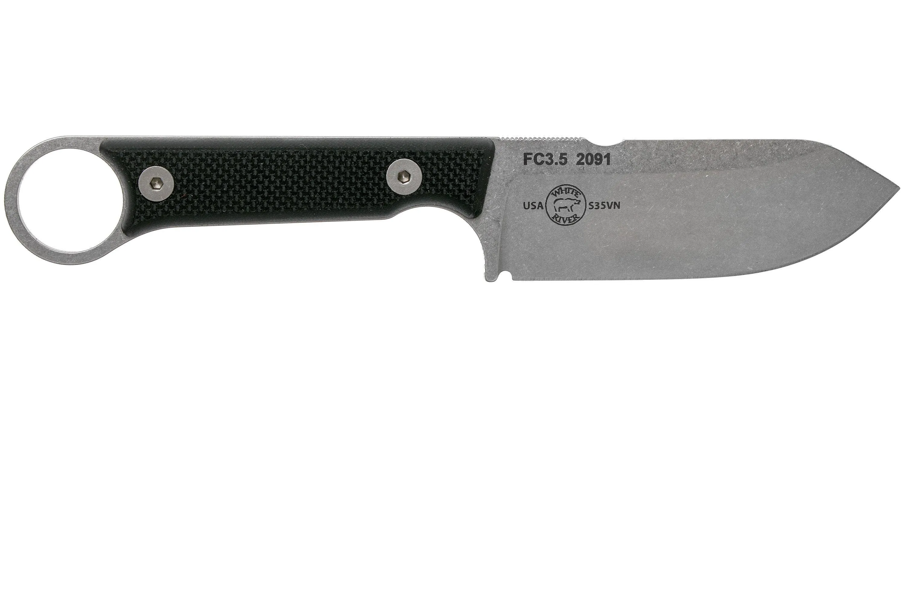 White River Knives FC3.5 Pro Firecraft cuchillo de supervivencia Negro G10, con funda con firesteel kydex