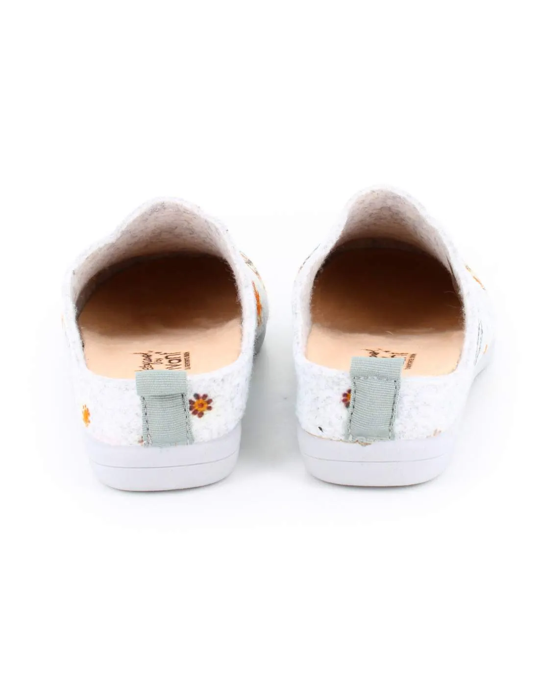 Zapatilla de Casa "Ahora mismo elijo ser feliz" Fieltro Gris