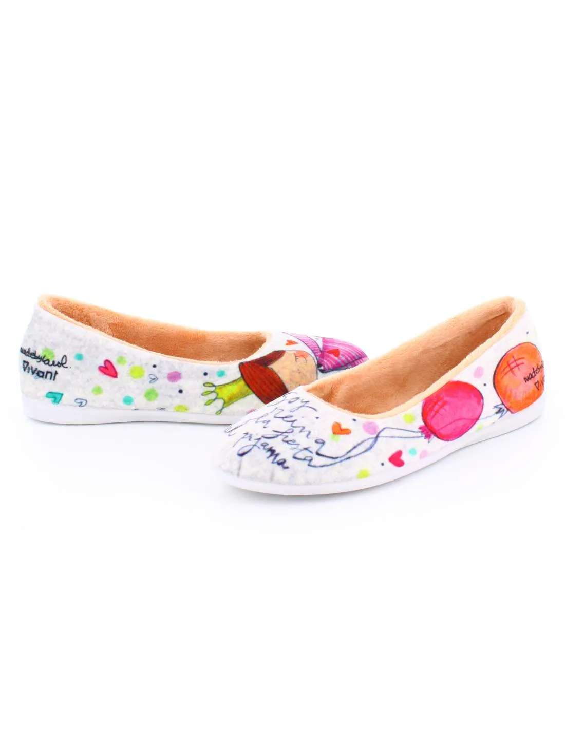 Zapatilla de Casa "Soy la reina de la fiesta del pijama" Inverness Gris