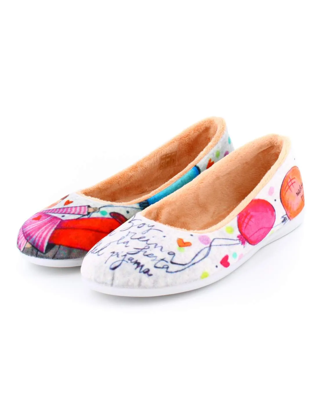 Zapatilla de Casa "Soy la reina de la fiesta del pijama" Inverness Gris