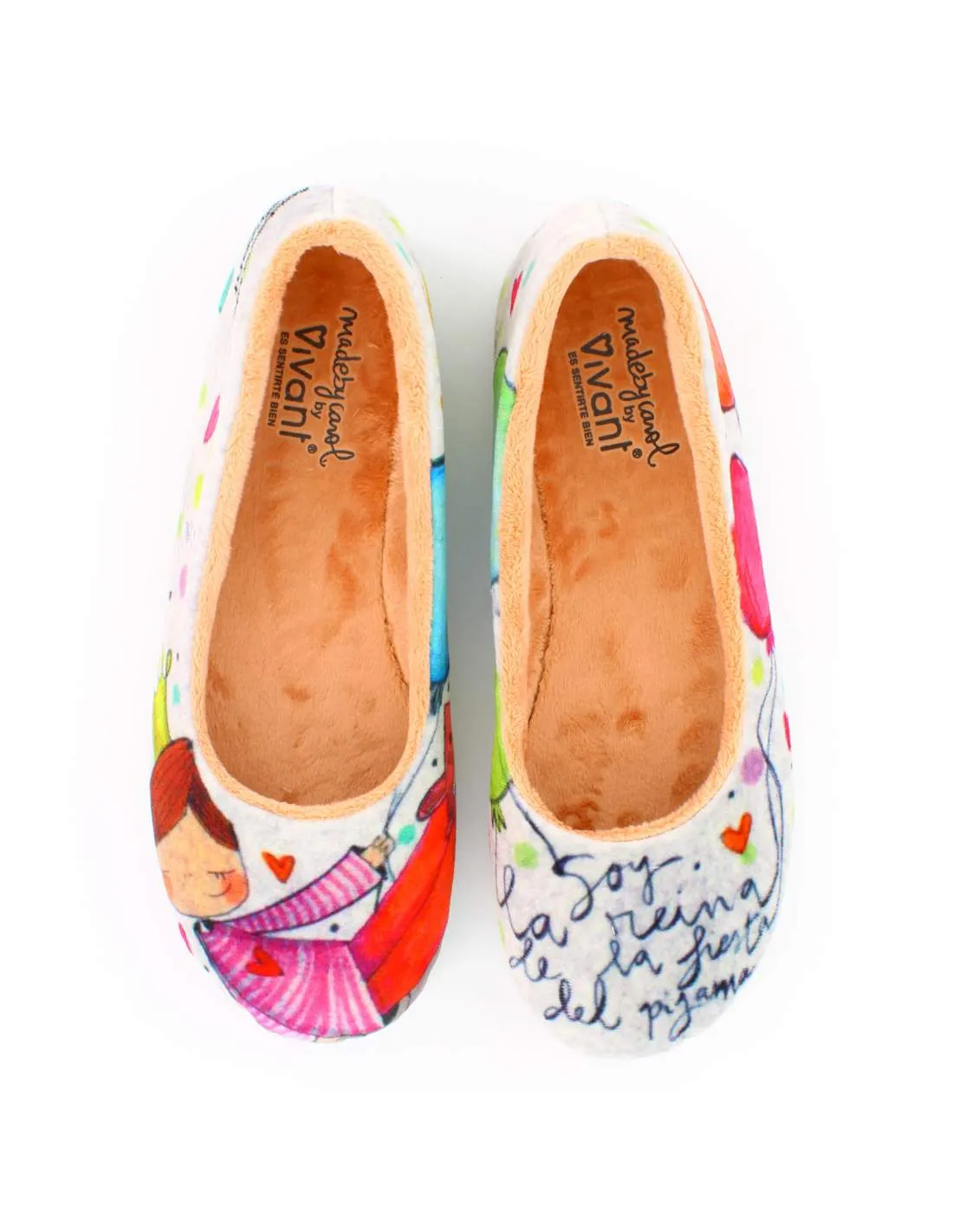 Zapatilla de Casa "Soy la reina de la fiesta del pijama" Inverness Gris