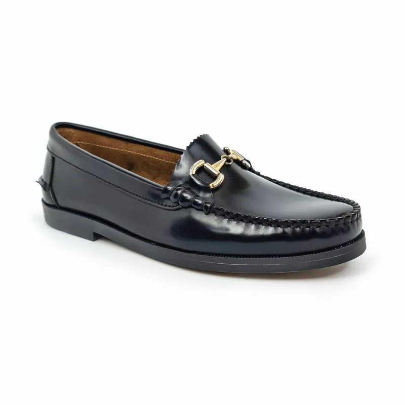 Zapatos Castellanos Mujer Piel Florentic Cadena Suela Goma 504 Negro, de María Tovar