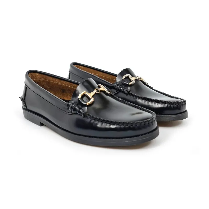 Zapatos Castellanos Mujer Piel Florentic Cadena Suela Goma 504 Negro, de María Tovar