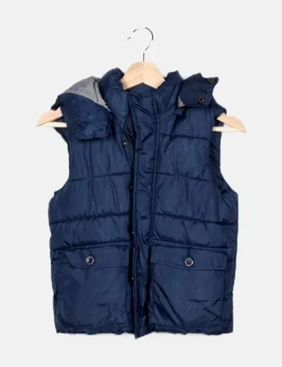 Zara Chaleco azul marino acolchado